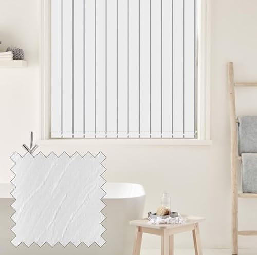 Vertical Blinds - Made to Measure - 89mm - Complete Blind - Pacific Fabric- WHITE (Up To 300cm(3000mm), Up To 240cm(2400mm))