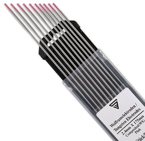STAHLWERK Wolframelektroden WIG Ø 2,4 x 175 mm – WX Pink – 10 Stück, Schweißelektroden, langlebig, stabil und belastbar, für Stahl, Edelstahl, Alu, Kupfer, universell für alle gängigen WIG-Geräte