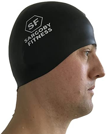 Sargoby Fitness Cuffia da Nuoto Italia misura standard Ideato per il nuotatore agonista o ricreativo che cerca maggiore velocità Cuffia da nuoto nera (nero)