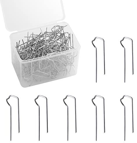 Savita 120 Stück 4,3 cm Floral U-Pins, strohblumennadeln, Krampen für Kränze Patenthaften Nadeln für Gestecke Greening Pins Plant Pin Farn Lagerung Kasten für Strohkranz Weihnachtsgesteck (Silber)