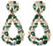 EVER FAITH Geometrisch Oval Erhöhte Ohrringe, Vintage Statement Tropfen baumeln Ohrringe für Damen Mädchen Grün