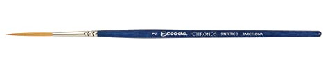 Escoda Chronos Series 1354 Artist Watercolor & Acrylic Paint Brush, Synthetic Toray Fiber & Red Sable Blend, Rigger, Size 2