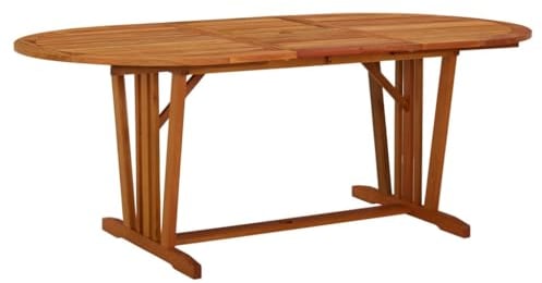 vidaXL Table de Jardin Table avec Trou de Parasol Terrasse Table de Salle à Manger Meuble de Patio Extérieur 200x100x75 cm Bois d'Eucalyptus Solide