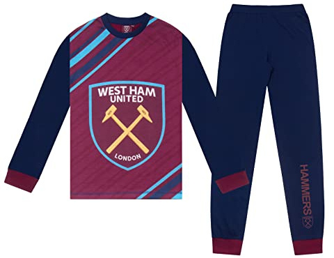 West Ham United FC Boys Pyjamas Long Sublimation Official Football Gift