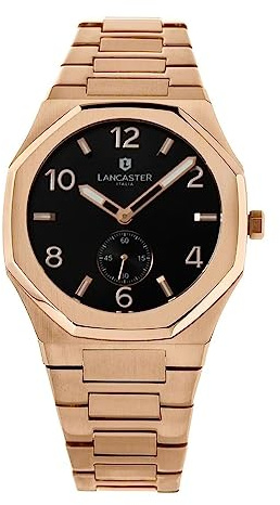 Lancaster OLA0696MB-RG-NR Herrenuhr, Schwarz, 40MM, Armband