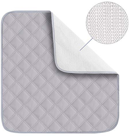 Waterproof Mattress Pad Washable Healthcare Incontinence Chair Seat Kids Elderly Reusable Urine Pet Underpad Protection Non Slip Absorbent Pads (Grey)