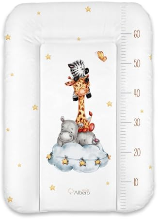 Wickelauflage 50 x 70 cm abwachbar Baby Wickelmatte Kommode Weiche Wickeltischauflage Folie PVC ÖKO-TEХ-zertifiziert (Safari Team)