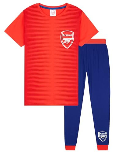 Arsenal F.C. Boys Pyjamas Set - Nightwear PJs for Kids Teenagers Comfy Loungewear 5-14 Years - Football Gifts for Boys (Red/Navy, 13-14 Years)