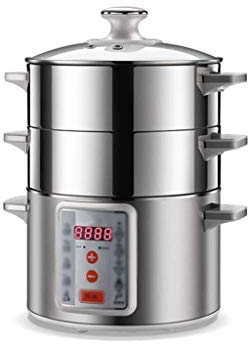 OQHAIR Steamer Aroma Housewares Cooked Arrocera Digital y vaporizador de Alimentos, Color Blanco