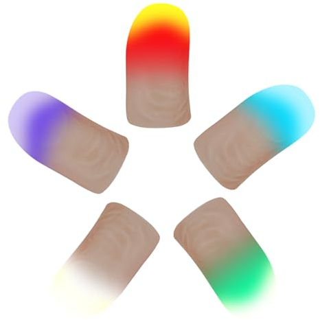 Halloween Gefälschter Finger LED Licht,Magische Daumen Lichter, Zauberfinger,5 Stück Blinkende Daumen Lichter,Leuchtende Daumen,Fingerlicht,Zauberdaumen,Fingerlampen,Fingerlichter,LED Fingerlampe