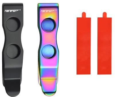 TONIFE Mehrzweck-Clip Montierbarer Taschenclip für Smartphones, gesichert mit Kleber, Klebebeschlag aus Edelstahl 2er Pack