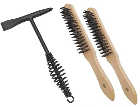 VASTOOLS Schweißhammer mit Spiralfedergriff, 26,7 cm, Kegel und vertikaler Meißel, 27,9 cm Drahtbürste
