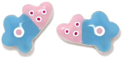 Agatha Ruiz de la Prada Ohrringe 925m Silber Liebes Liebesmädchen 9mm. Blaues Herz Blue Blume