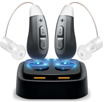JINGHAO Amplificateur De Son Rechargeable - Paire d'amplificateurs sonores personnels pour contours d'oreille (grey1)