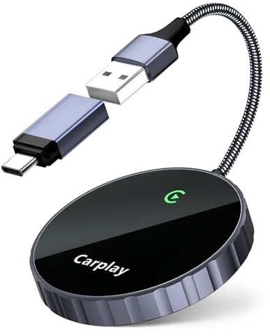 SANYEE Carplay Wireless Adapter für iPhone, Plug & Play, Konvertieren Verkabeltem CarPlay zu Wireless,Unterstützung für iPhones ab iOS 10 oder hoher & mit Volkswagen/Benz/Audi/Opel/Skoda, etc