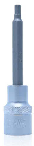 CCLIFE Douille Hexagonale de 1/2 5 mm CR-V Acier S2 Pour Clé à Douille 100 mm Longueur 1 PCS HW5