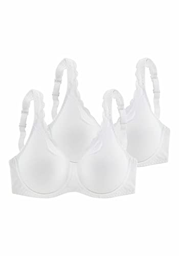 PETITE FLEUR Damen Bügel-BH atmungsaktiv, Baumwolle, Spitze
