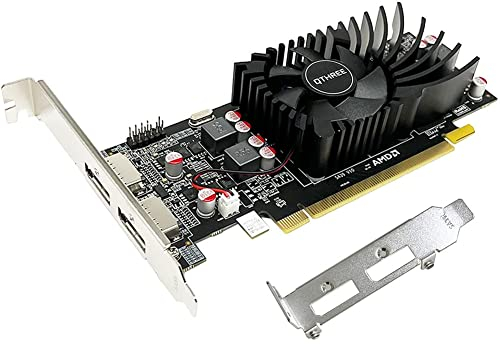 QTHREE Radeon HD 7750 Scheda grafica, 2GB GDDR5 128-bit, Scheda video profilo basso, 2 DisplayPort, PCI Express x16, Graphics Card for PC