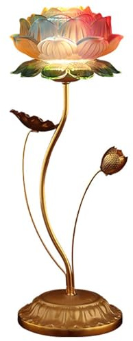ModeXo Lotus-Lampe, energiesparende LED-Lotus-Lampe, LED-Glühbirne, geringer Stromverbrauch, Lange Nutzungsdauer, sorgt für Atmosphäre, für Tempel, Heimtisch, dekorativ