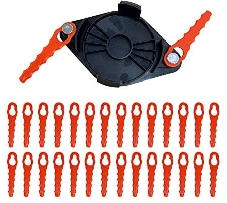 dcvbny AF-100 Weed Eater Bladed Head,Plastic Double Serrated Grass String Trimmer Lawn Mower Cutter Blades Replacement Compatible with Black Decker GH900 GH600 LST522 LCC140 String Trimmer(31Pcs)