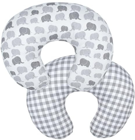 Baby Nursing Pillow Cover, 22.5 x 18 Breastfeeding Pillow Slipcover Girls Boys, Nursing Pillow Case for Newborn, Soft Fabric Fits Snug On Infant, Washable & Breathable (1 Pack)