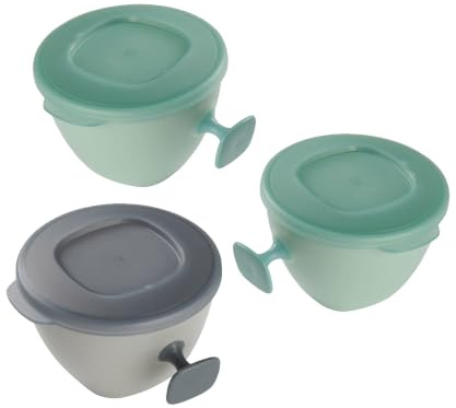 Baby Weaning Pot, Toddler Snack Box 3 Piece Snack Catchers, Food Storage Containers, Dishwasher Safe, Microwave Safe, BPA Free, Tiny to Tots