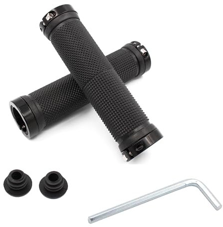 YHT 2 PACK Bike Handlebar Grips,Double Aluminum Lock on Mountain Bike Grips,Non-Slip Rubber Grips with a wrenche for MTB BMX Scooter Tricycle
