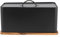 Salter BW13564EU7 Toronto Bread Bin with Chopping Board – Countertop Storage Box with Wooden Base for Cutting & Serving, Rectangular Bread Holder Container for Kitchen, Easy to Clean, Acacia, Black