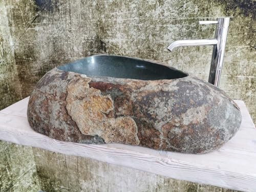 Fregadero de baño de piedra tamaño XXL Medidas 80 x 53 x 20 cm fotos reales del lavabo, lavabos de piedra natural, lavabos de baño piedra
