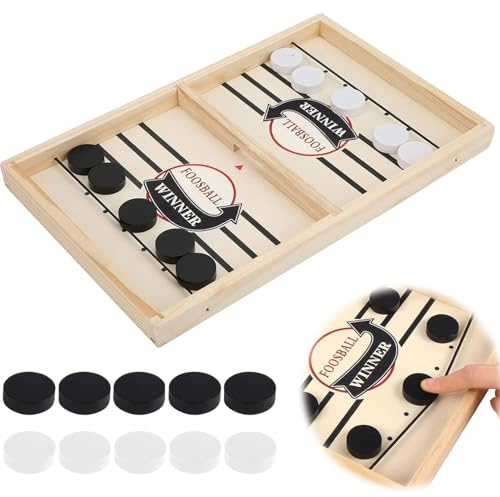 Sling Puck Spiel,Hockey Brettspiel,Super Winner,Super Winner Brettspiel,Brettspiele 2024,Brettspiele Kinder,Doppelkampf Schnell Bouncing Brettspiel,Portable Schachbrett Set-Passendes Geschenk