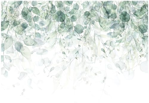 WallArena - Papier peint photo non tissé - Motif : feuilles vertes, lierre naturel, 400 x 280 cm - Papier peint photo - Pour salon et chambre à coucher - Effet 3D - Avec colle