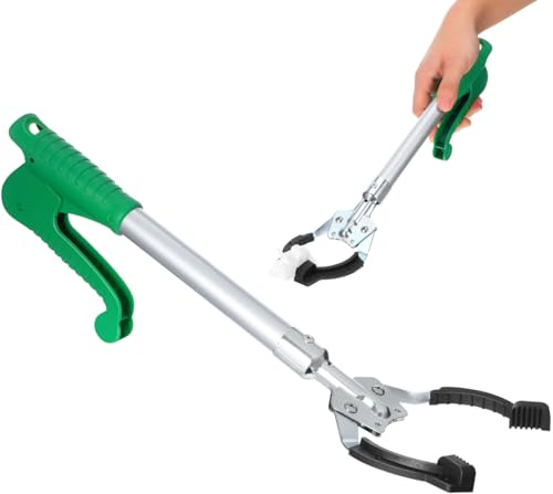 Anneome Greifzange 15.75 Zoll Aluminium Müllclip Greifer Für Senioren Und Mobilitätshilfen Robustes Aufhebewerkzeug Mit Verlängerter Reichweite Für Haus Büro Und Outdoor