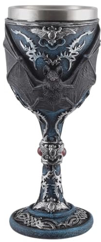 VOGLER Joh. Vogler GmbH Kelch Gothic Bat,aus Kunststein, handbemalt, blau-schwarz, mit Edelstahleinsatz, entnehmbar, 816-8115