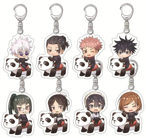 SUJEBRAN 8 Jujutsu Anime Schlüsselanhänger Jujutsu Figur Shoko Kaise Geto Anhänger Keychain Accessories Tasche Car Key Pendent