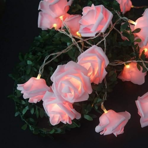 Copbopwn Rose Fairy String Lights 10ft 20 LED Pink Flower Fairy Lights for Bedroom Fairy Lights Battery Operated String Lights for Bedroom Valentine Wedding