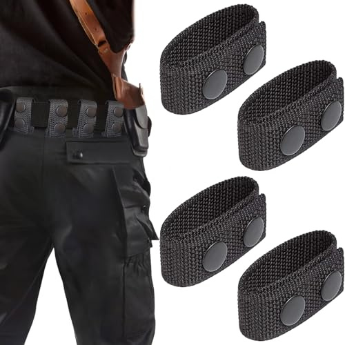 IHLOOTD Belt Keeper Polizei 4 Stück Duty Gürtelhalter Strafverfolgung Gürtelschlaufen Taktischer Gürtelschlaufe Doppelter Druckknopf für Polizei Ausrüstung Einsatzgürtel