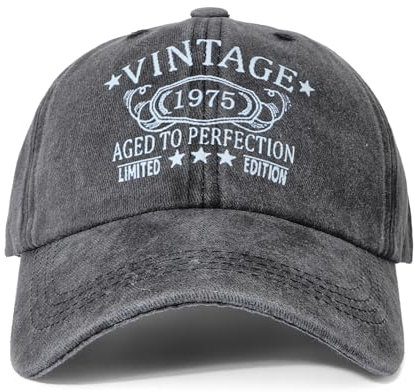 Vintage Baseball Cap for Men – 1975 50 Aged Birthday Present Dad Hat Adjustable 50th Birthday Gift Dad Grandad