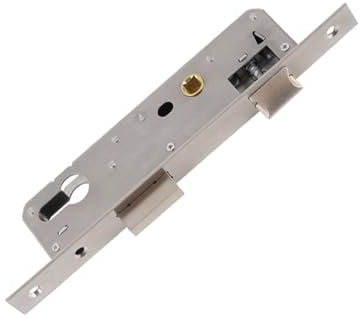 Serrure à larder en acier inoxydable - Distance au canon : 25 mm - Distance : 85 mm - Serrure à cadre tubulaire pour portes et portes de jardin - Matériau en acier inoxydable de qualité supérieure