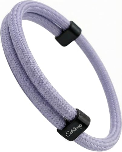 Paracord Armband Herren & Damen - Minimalistisch, Surfer, Outdoor & Segeltau Style - verstellbare Armbänder für Männer, Frauen, Pärchen, Jungs, Mädchen - Surferarmband, Stoff (lila 2)