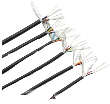 CSFFA Câble blindé UL2464 5/10 m, 26 AWG, 24 AWG, 22 AWG, ligne audio, 2, 3, 4, 5, 6 ou 8 conducteurs, câble de contrôle de signal en cuivre, fils gainés(24AWG,5 METERS_8 CORES)