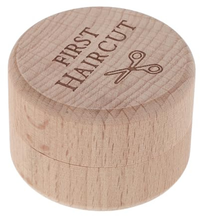 WEKAMOS Holz Aufbewahrungsbox für Babyschnüre und Ersten Haarschnitt Leicht und Einfach zu Öffnen Elegante Beige Erinnerungsbox für Shower und Mädchen
