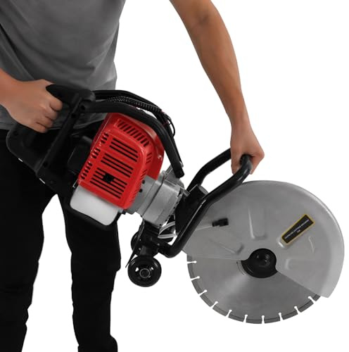 Benzin Beton Trennschleifer 350mm, 1400W Concrete Cutter Saw, Circular Saw, 1,4 kW Leistung, 120mm Schnittkapazität, für Baustelle und professionelle Anwendungen
