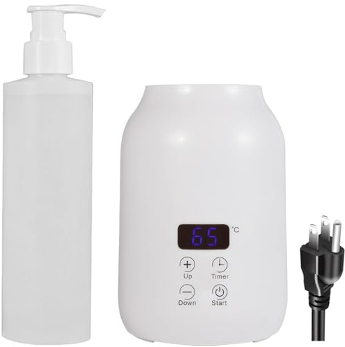 Touch Screen Massage Oil Warmer, Electric Lotion Heater with Constant Temperature of 86-149℉, Includes Dispenser Bottle, Small Size 4 X 4 X 5.9 in
