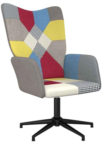Yisssmeng Relaxsessel Mehrfarbig 62x68x98 cm Stoff 100% Polyester Drehbar für Living Room Schlafzimmer & Lounge Büro mit Patchwork Design Bequem Leicht Robust für Reading Chill TV Zeit
