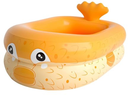 Fenteer Inflatable Pool Ball Lightweight Cartoon Toy die Swimming Pool for Outside, Yard, Indoor Beach, 140cm Orange