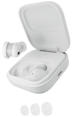 Fairphone Fairbuds True Wireless Earbuds v2 (ANC, Umgebungsmodus, 26 Std. Akkulaufzeit, Multipoint-Bluetooth) weiß inkl. 3X Fairbuds Silikon Aufsätze für Ohrstöpsel (S/M/L) weiß