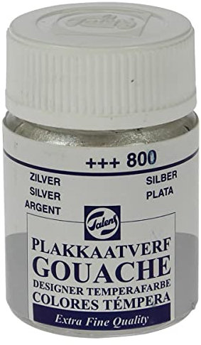 Talens Gouache Extra Fine Quality - 16 ml Argent 800 - Peinture mate hautement pigmentée