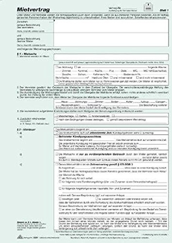 Mietvertrag Universal A4 RNK 523 3x2 Blatt