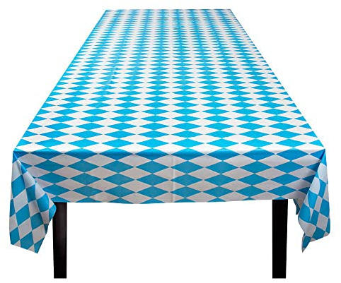 Boland 54256 - Tischdecke Bayern, Motiv Bayerische Raute, Größe 180 x 130 cm, aus Kunststoff, Bierfest, Tisch, Dekoration, Party, Geburtstag