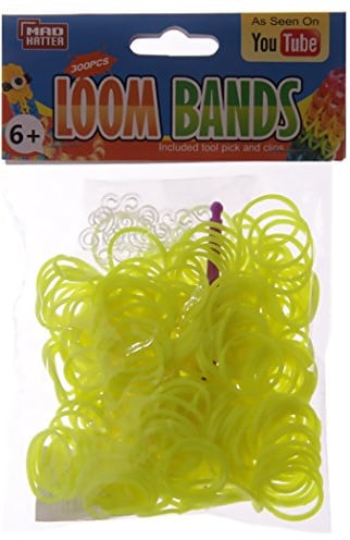 Loom Bands Gelb 300 Stück #50198 mit Clips & Haken Tool Pick